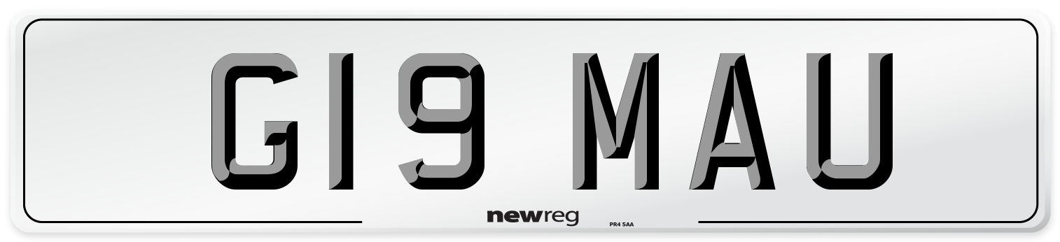 G19 MAU Number Plate from New Reg